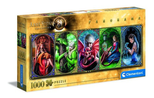 Anne Stokes Dragones Panorama Rompecabezas 1000pz Clementoni