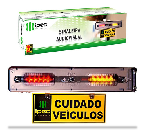 Sinaleira Audio Visual Saída De Garagem Ipec 110 / 220v Cor Cinza Bivolt