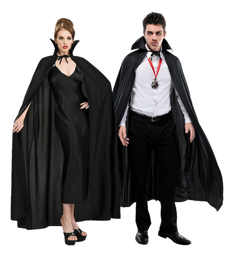 Capa Dracula Disfraz Vampiro Larga Disfraz Halloween 130cm