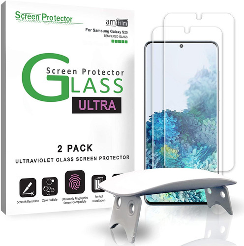 Amfilm Ultra Glass Protector Pantalla Galaxy S20, (paquete