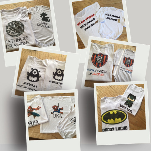 Combo 2 Remeras Adulto + 2 Remeras Niño - Personalizadas!