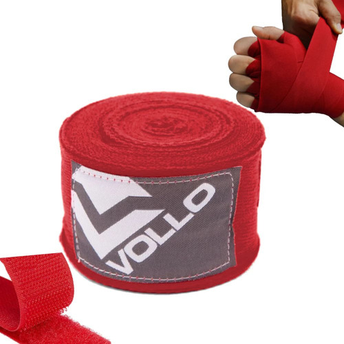 Bandagem Elástica Vfg Hand Wraps 3 M Vermelha 1 Par