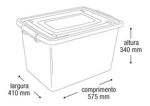 Caixa Organizadora Tampa Trava 56lts Multiuso Container Nf