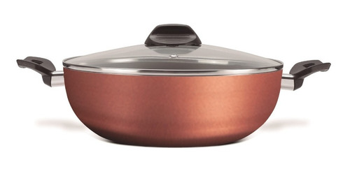 Wok Antiadherente C/tapa 28cm 4.1l Brinox Color Cobre