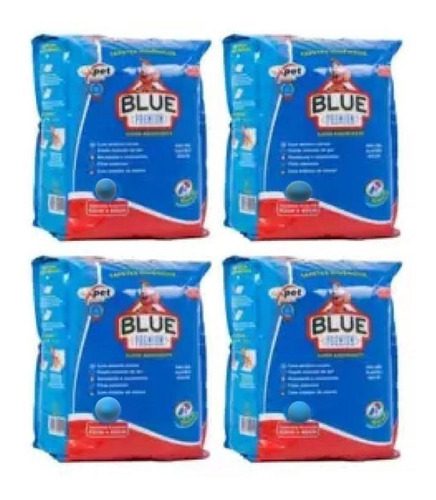 Combo 4 Tapete Higienico Cães Blue Premium 82x60cm - 30