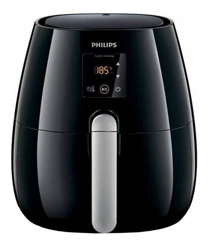 Freidora eléctrica sin aceite Philips Viva Collection Airfryer Digital HD9230 negra y plata 230V