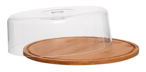 Porta Bolo Bambu Com Tampa 28cm Ecokitchen Mimo Style