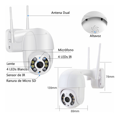 Imagen 7 de 9 de Cámara De Seguridad Wifi 1080p Hd Autoseguimiento Con Alarma