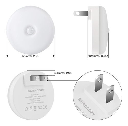 Luz Nocturna Con Sensor De Movimiento, Luz Nocturna Led Ench