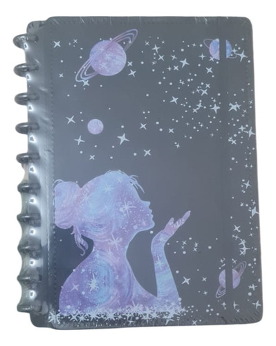 Caderno Inteligente Grande Capa Dura Universitário Cor FADA C/ ESTRELAS