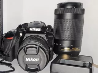 Câmera Fotográfica Dslr Nikon D5600 C/ 2 Lente 18mm 70mm Usa