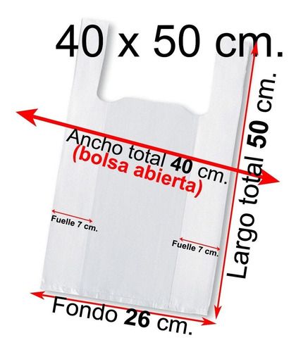 Bolsas Camiseta Para Basura Plasticas - 40x50 - 100 Unidades
