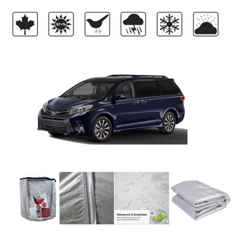 Funda Car Cover Aluminizada Toyota Sienna 2002 A 2019