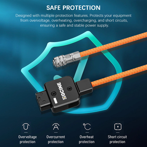 Cabo De Alimentação Trançado Blackmagic 180° Rotator D-tap