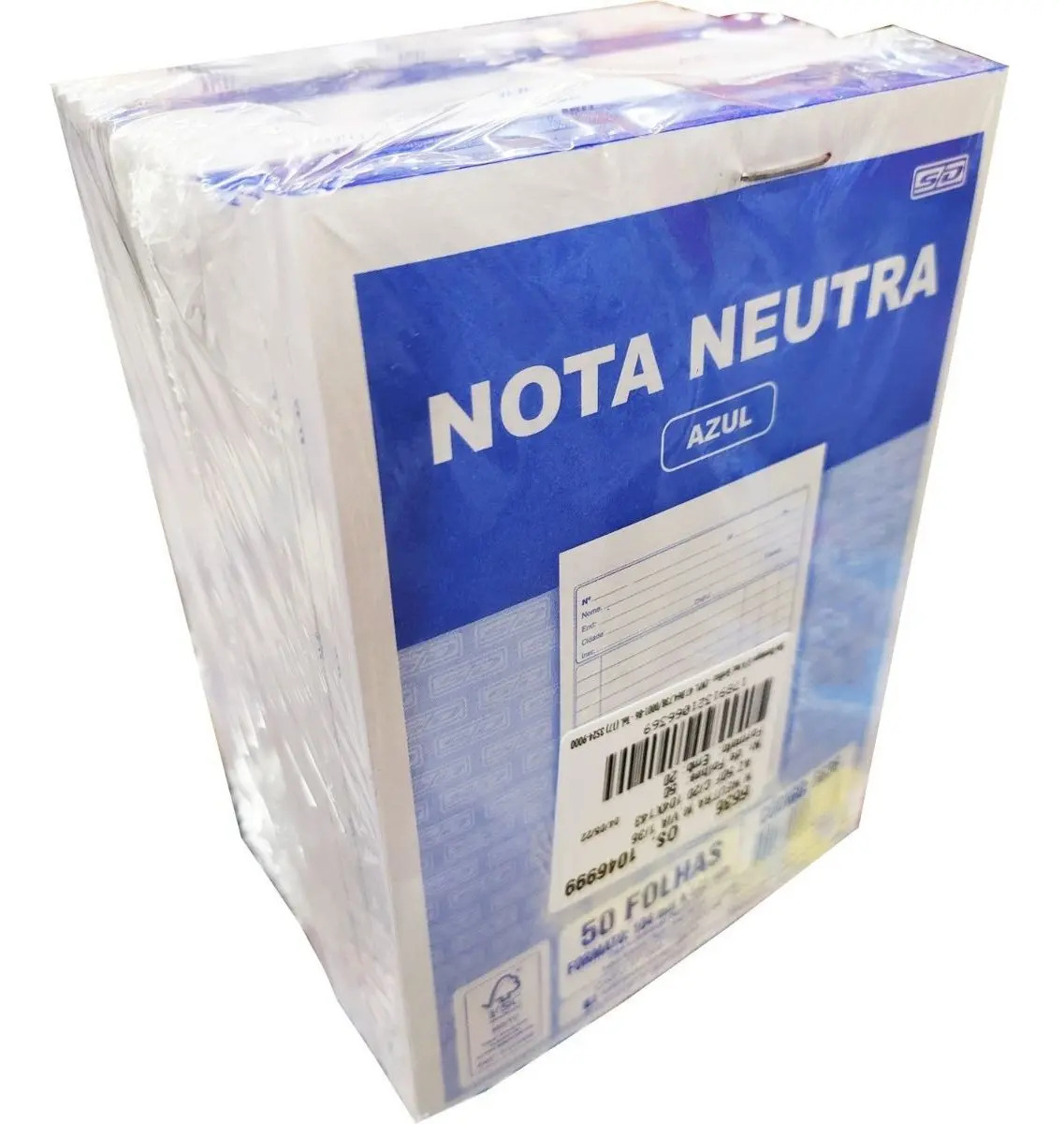 Bloco Nota Neutra São Domingos Multivias A6 50 Folhas 20 Unidades