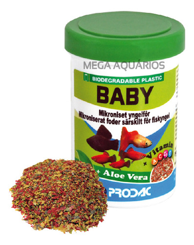 Ração P/ Alevinos Prodac Baby Micro Flocos Peixe Pequeno 15g