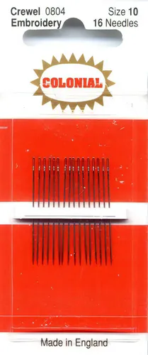 Colonial Needle 16 ct Bordado/crewel Agujas Tamaño 10