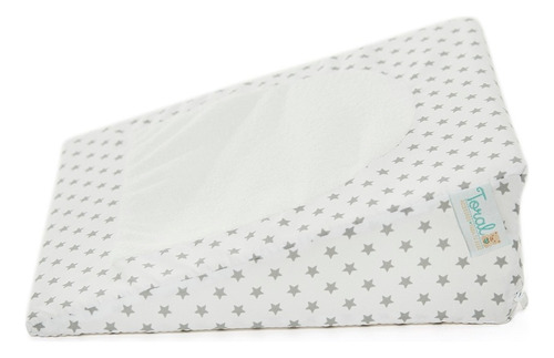 Almohada Antireflujo Para Bebés Toral Antifluido Color Blanca Con Gris