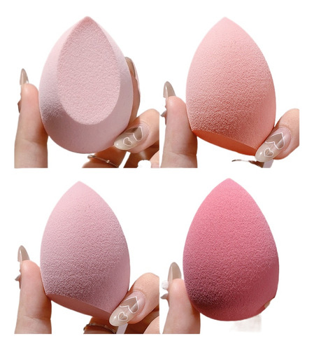 Esponjas Para Maquillaje 4 Pzs Bases Polvos Uso Seco Humedo