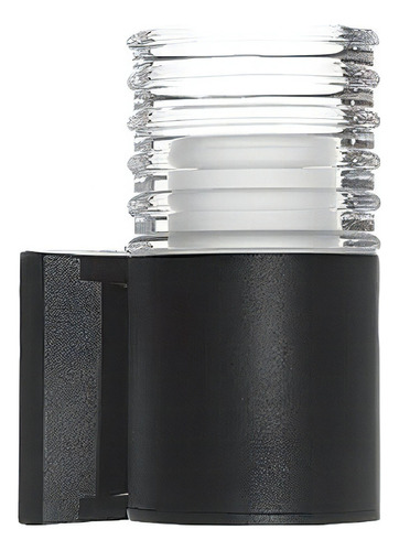 Lámpara Pared Exterior Aluminio Policarbonato Negro Maxxi Color Blanco