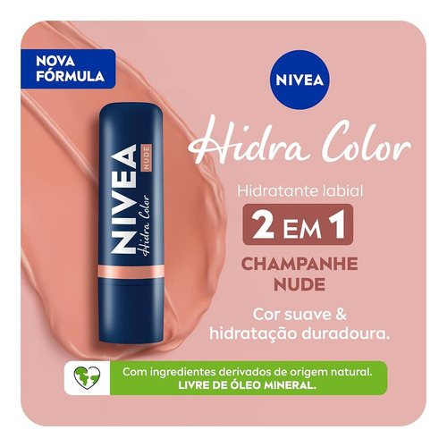 Kit Hidratante Labial Nivea Hidra Color Morango Nude Cereja