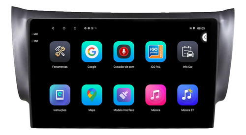 Central Multimidia Sentra 15/19 9p Carplay 2gb 64gb Android