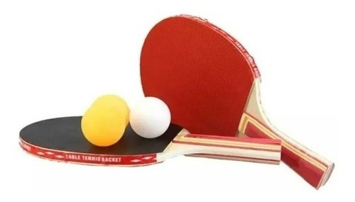 Set Par Paleta Raqueta Ping Pong + 3 Pelotas + Estuche #1 