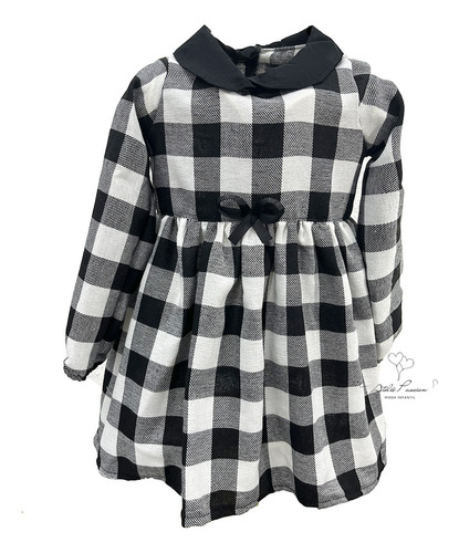 Vestido Xadrez Quentinho Infantil Flanelado  Vermelho Preto