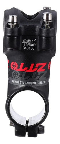 Stem Ztto Bicicleta 7° X 60mm. Para Manubrio 31,8 Logo Color Negro Largo 60 Cm