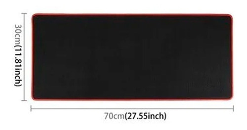 Mouse Pad Gamer Xl Antideslizante Negro Borde Cosido 70x30cm