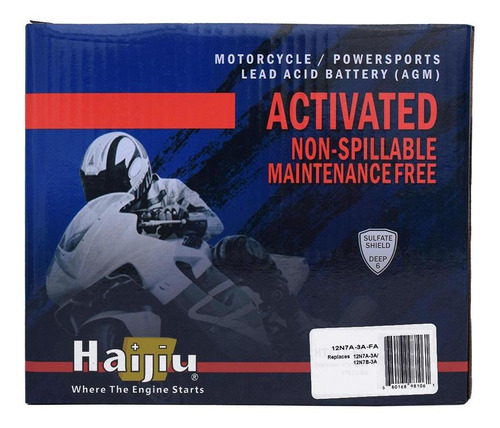 Imagen 3 de 8 de Batería Moto Haijiu 12n7a-3a-fa Agm- Gel Libre Mantenimiento
