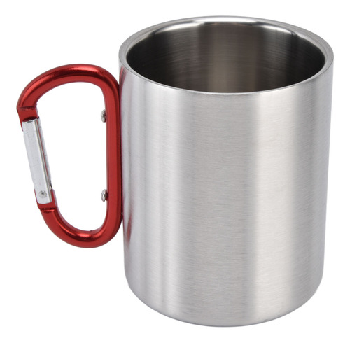 Taza De Acero Inoxidable Roja De 360 Ml, Doble Pared, Cómoda