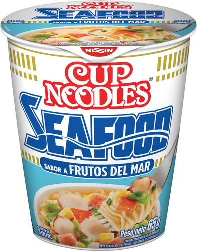 Imagen 1 de 9 de Fideos Cup Noodles Nissin Frutos Del Mar 65g. 