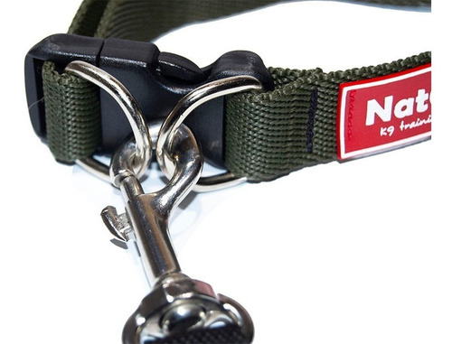 Collar Rápido Para Perro Regulable Paseo Identificatorio Color Verde Militar Cr Tamaño Del Collar S
