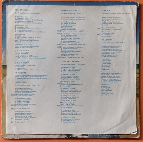 Lp A Volta Baiano & Os Novos Caetanos 1982 Com Encarte Vinil (Usado)