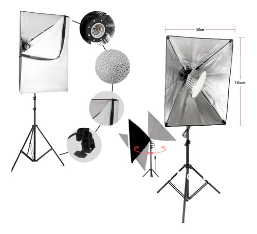 Kit Estúdio Softbox Dimmer Controle Remoto + Lampada 110v/22