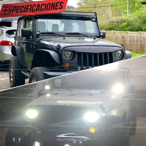 Imagen 4 de 10 de Juego Faros Led Cree Barra 6 Led 18w Cuadrado Jeep 4x4 Rzr