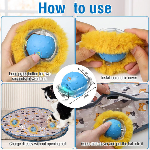 Juguetes Interactivos Para Gatos Bola Recargable Automática
