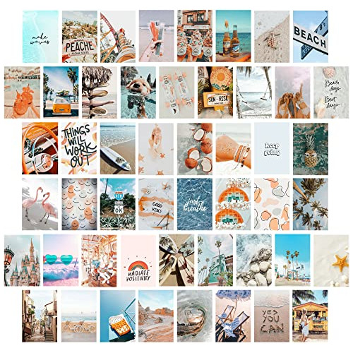 Kit De Collage De Pared De Playa Imágenes Aesthetic, 5...
