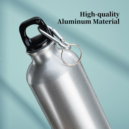 Botella De Agua Portátil De 500 Ml De Aluminio Con Mosquetón