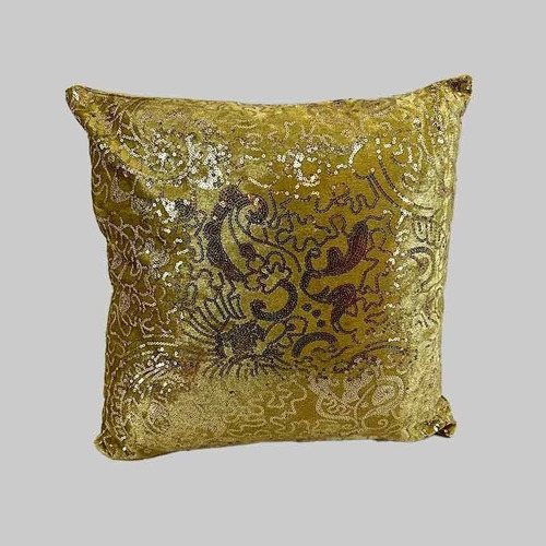 Cojin 42x42cm Dorado Arabescos Mix Lente