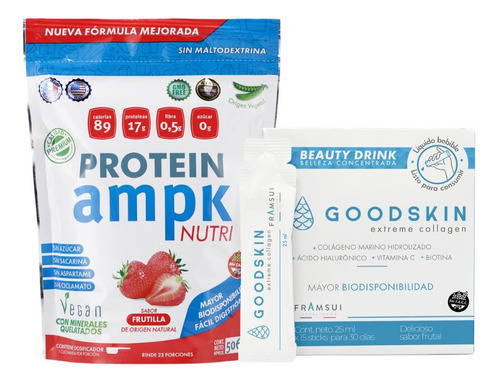 Pack Ampk Protein + Goodskin Colágeno Liquido Sabor Frutilla