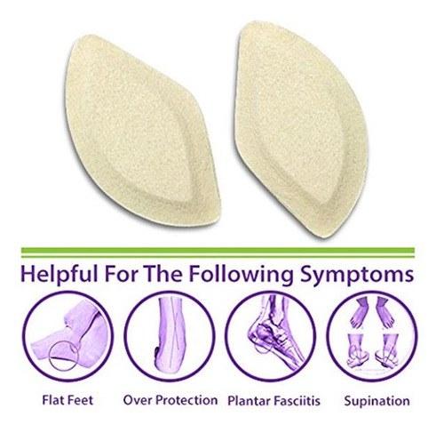 Premium Felt Foot Arch Support Pads - Shoe Inserts - 3 Pairs