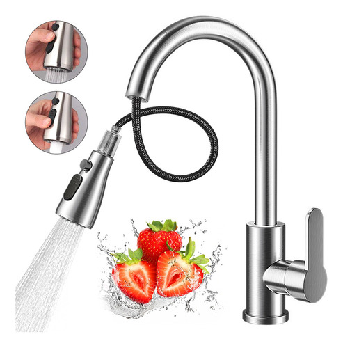 Llave Mezcladora De Fregadero Grifo Cocina Tarja Inoxidable
