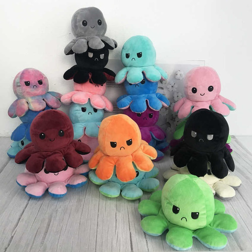 Peluche Pulpo Reversible Antialergico Suave Nuevos De Oferta