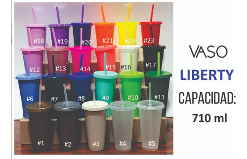 40 Vasos Reutilizables Liberty 710 Ml Con Tapa - 15 Años Negro