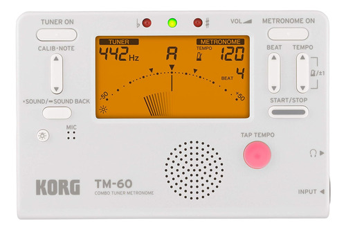 Korg Tm60wh Metrónomo Afinador, Color Blanco