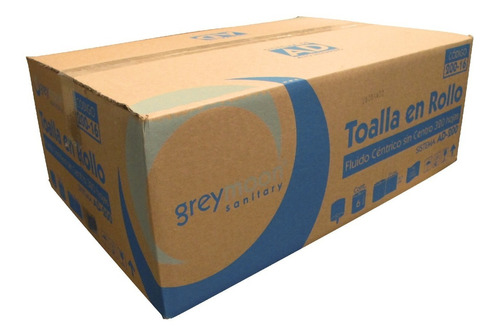 Toalla En Rollo Greymoon Ad200-16 6 Rollos 320 Hojas C/u