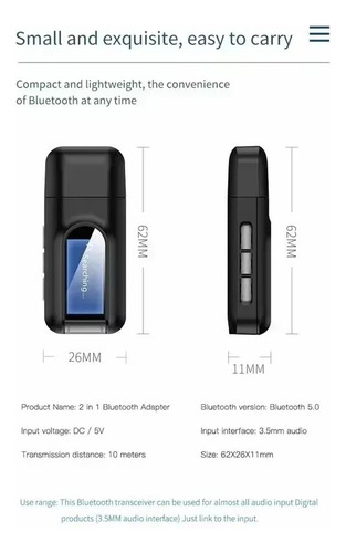 G Adaptador Inalámbrico Transmisor Y Receptor De Audio Usb
