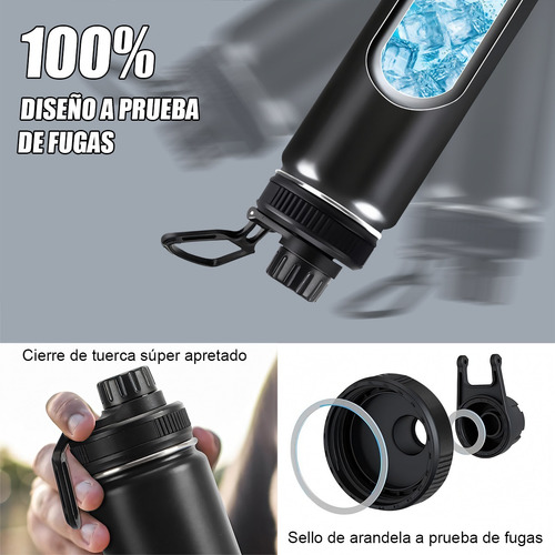 Termos Agua Set Mate Bombilla Acero Inoxidable Ace+2tapas